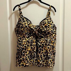 Swimsuits For All Leopard Print Tankini Top 22W